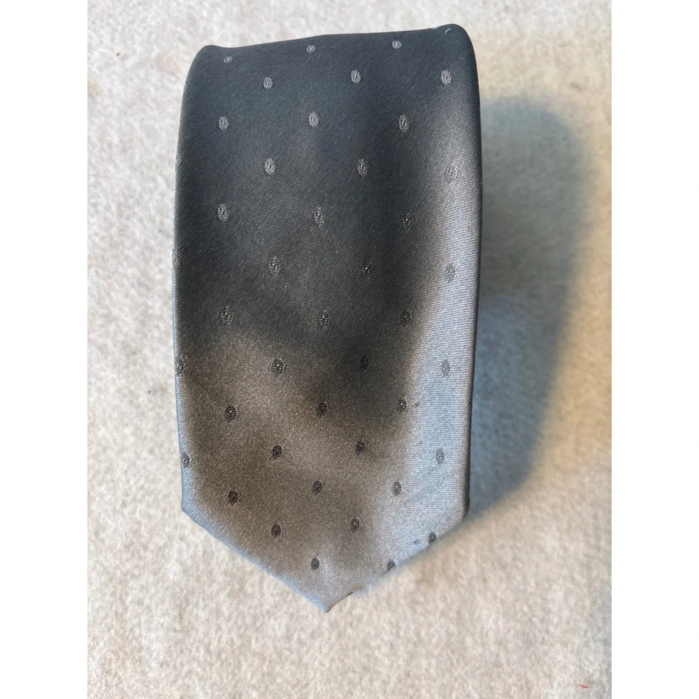 Wembley Necktie Mens One Size Gray Good‎ Silk Blend Micro Dot Pattern Vintage